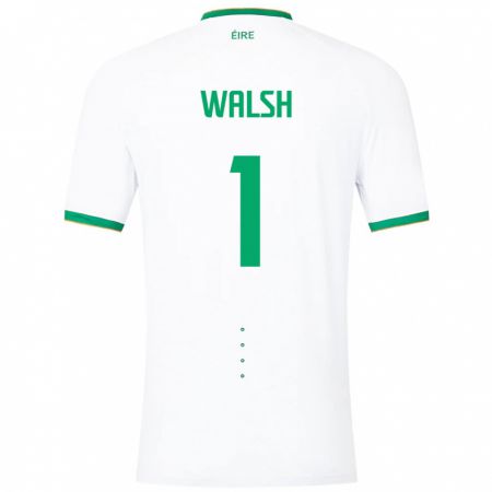 Kandiny Niño Camiseta Irlanda Conor Walsh #1 Blanco 2ª Equipación 24-26 La Camisa Chile