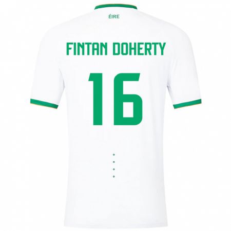 Kandiny Niño Camiseta Irlanda Fintan Doherty #16 Blanco 2ª Equipación 24-26 La Camisa Chile