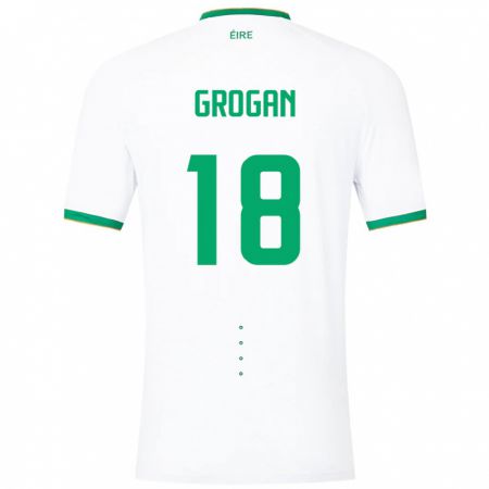 Kandiny Niño Camiseta Irlanda Christy Grogan #18 Blanco 2ª Equipación 24-26 La Camisa Chile