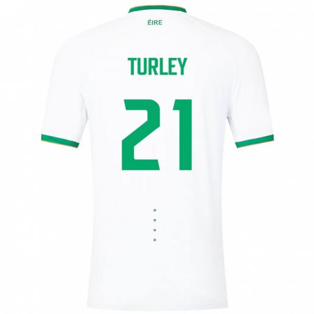 Kandiny Niño Camiseta Irlanda Freddie Turley #21 Blanco 2ª Equipación 24-26 La Camisa Chile