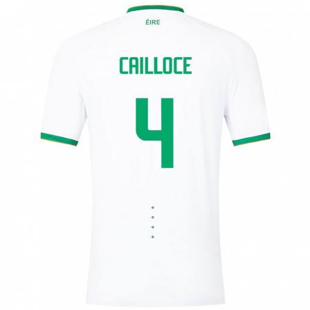 Kandiny Niño Camiseta Irlanda Luca Cailloce #4 Blanco 2ª Equipación 24-26 La Camisa Chile