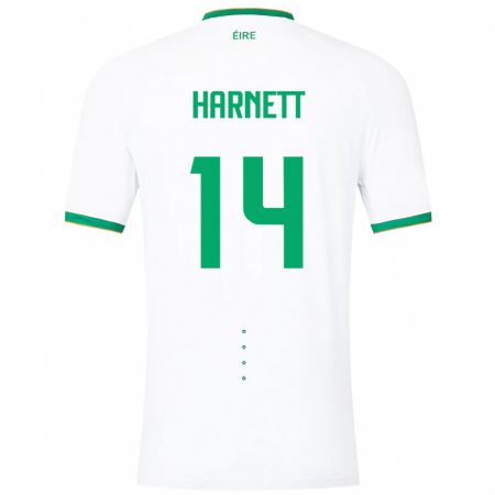 Kandiny Niño Camiseta Irlanda Kaylem Harnett #14 Blanco 2ª Equipación 24-26 La Camisa Chile