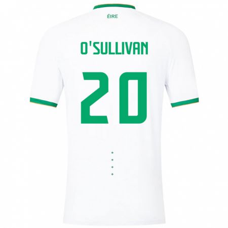 Kandiny Niño Camiseta Irlanda Cathal O'sullivan #20 Blanco 2ª Equipación 24-26 La Camisa Chile