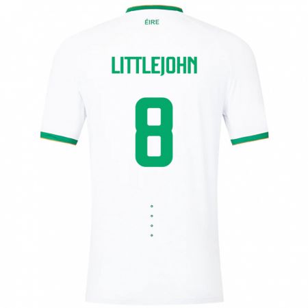 Kandiny Niño Camiseta Irlanda Ruesha Littlejohn #8 Blanco 2ª Equipación 24-26 La Camisa Chile