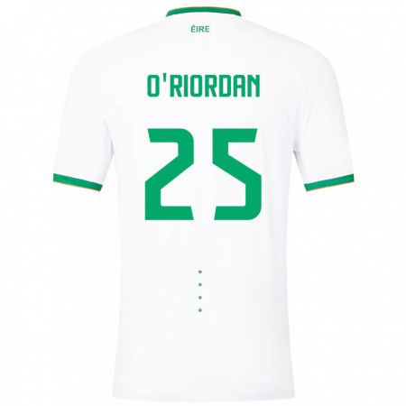 Kandiny Niño Camiseta Irlanda Claire O'riordan #25 Blanco 2ª Equipación 24-26 La Camisa Chile