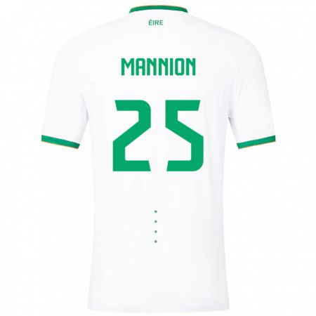 Kandiny Niño Camiseta Irlanda Aoife Mannion #25 Blanco 2ª Equipación 24-26 La Camisa Chile