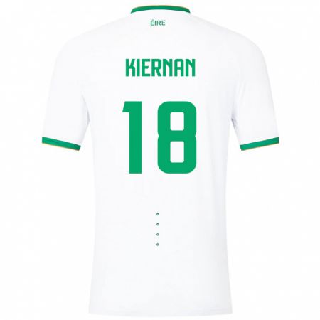 Kandiny Niño Camiseta Irlanda Leanne Kiernan #18 Blanco 2ª Equipación 24-26 La Camisa Chile