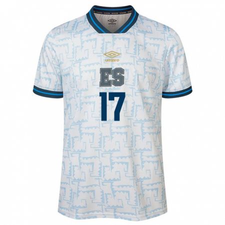 Kandiny Niño Camiseta El Salvador Diego Flores #17 Blanco 2ª Equipación 24-26 La Camisa Chile