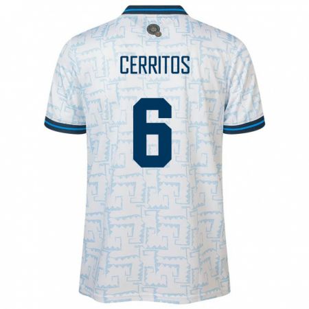 Kandiny Niño Camiseta El Salvador Mauricio Cerritos #6 Blanco 2ª Equipación 24-26 La Camisa Chile