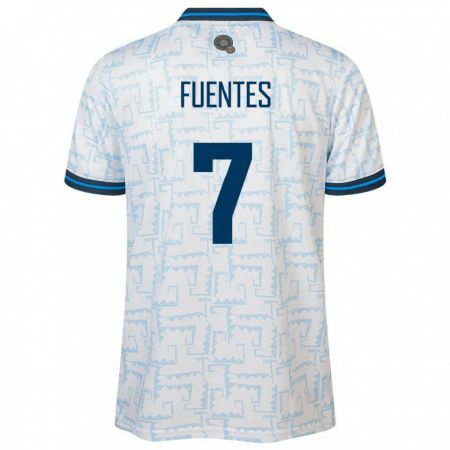 Kandiny Niño Camiseta El Salvador Danielle Fuentes #7 Blanco 2ª Equipación 24-26 La Camisa Chile
