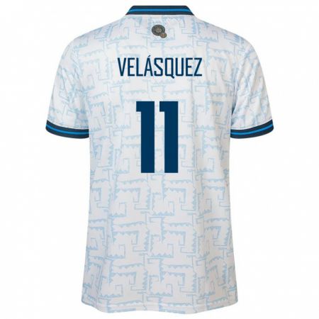 Kandiny Niño Camiseta El Salvador Jackeline Velásquez #11 Blanco 2ª Equipación 24-26 La Camisa Chile