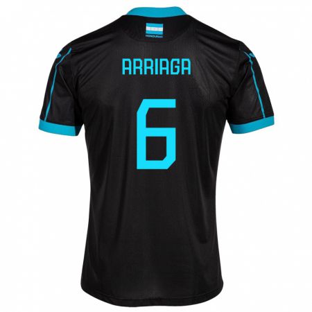 Kandiny Niño Camiseta Honduras Javier Arriaga #6 Negro 2ª Equipación 24-26 La Camisa Chile