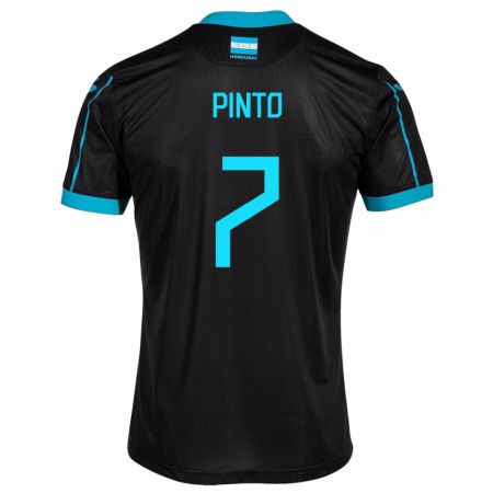 Kandiny Niño Camiseta Honduras José Pinto #7 Negro 2ª Equipación 24-26 La Camisa Chile