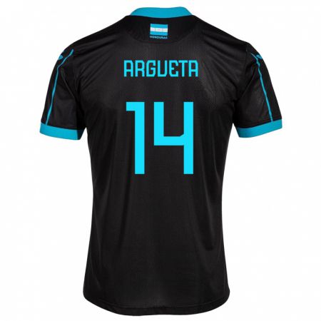Kandiny Niño Camiseta Honduras Carlos Argueta #14 Negro 2ª Equipación 24-26 La Camisa Chile