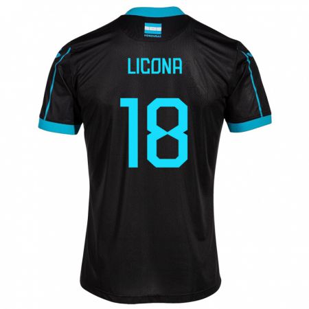 Kandiny Niño Camiseta Honduras Marlon Licona #18 Negro 2ª Equipación 24-26 La Camisa Chile