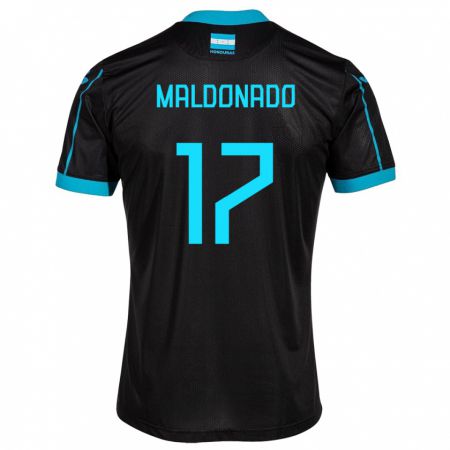 Kandiny Niño Camiseta Honduras Axel Maldonado #17 Negro 2ª Equipación 24-26 La Camisa Chile