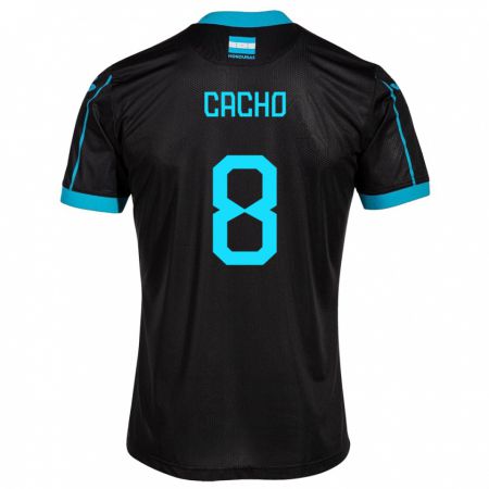 Kandiny Niño Camiseta Honduras Daylor Cacho #8 Negro 2ª Equipación 24-26 La Camisa Chile