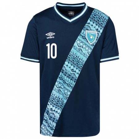 Kandiny Niño Camiseta Guatemala Axel De La Cruz #10 Azul 2ª Equipación 24-26 La Camisa Chile