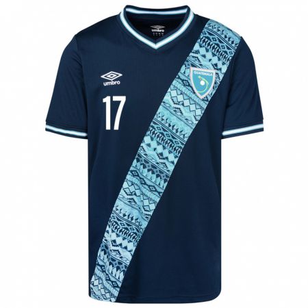 Kandiny Niño Camiseta Guatemala Óscar Castellanos #17 Azul 2ª Equipación 24-26 La Camisa Chile