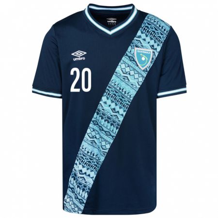 Kandiny Niño Camiseta Guatemala Jorge De León #20 Azul 2ª Equipación 24-26 La Camisa Chile