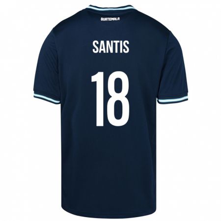 Kandiny Niño Camiseta Guatemala Óscar Santis #18 Azul 2ª Equipación 24-26 La Camisa Chile