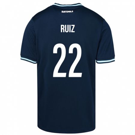 Kandiny Niño Camiseta Guatemala Kevin Ruiz #22 Azul 2ª Equipación 24-26 La Camisa Chile