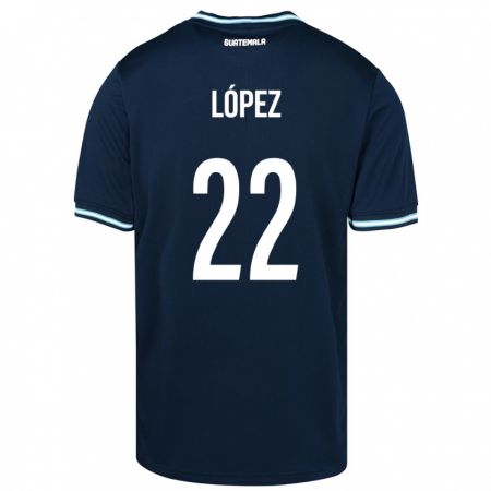 Kandiny Niño Camiseta Guatemala Whitney López #22 Azul 2ª Equipación 24-26 La Camisa Chile