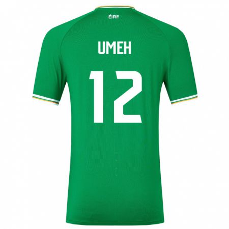 Kandiny Hombre Camiseta Irlanda Jaden Umeh #12 Verde 1ª Equipación 24-26 La Camisa Chile