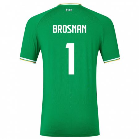 Kandiny Hombre Camiseta Irlanda Courtney Brosnan #1 Verde 1ª Equipación 24-26 La Camisa Chile