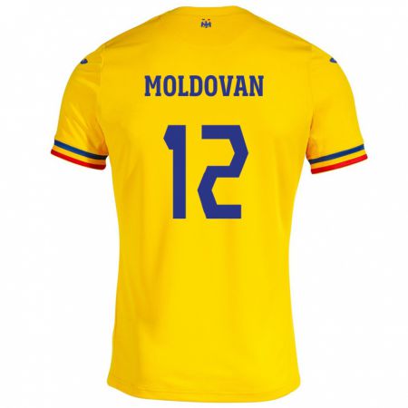 Kandiny Hombre Camiseta Rumania Horaţiu Moldovan #12 Amarillo 1ª Equipación 24-26 La Camisa Chile