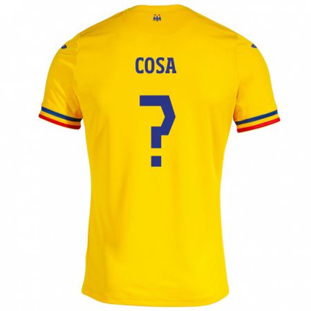 Kandiny Hombre Camiseta Rumania Tudor Cosa #0 Amarillo 1ª Equipación 24-26 La Camisa Chile