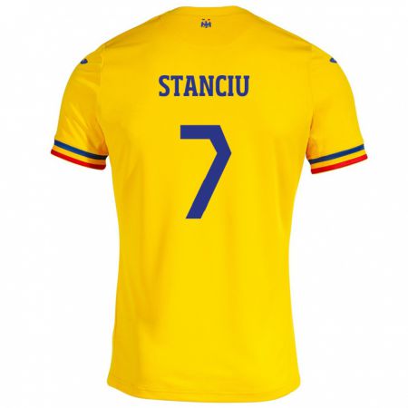 Kandiny Hombre Camiseta Rumania Ana Maria Stanciu #7 Amarillo 1ª Equipación 24-26 La Camisa Chile