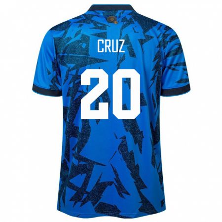 Kandiny Hombre Camiseta El Salvador Jorge Cruz #20 Azul 1ª Equipación 24-26 La Camisa Chile