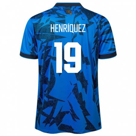 Kandiny Hombre Camiseta El Salvador Alejandro Henríquez #19 Azul 1ª Equipación 24-26 La Camisa Chile