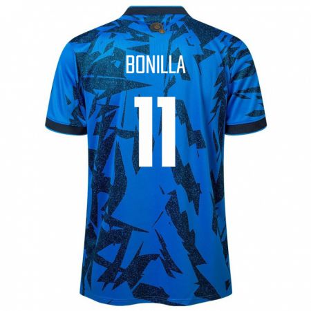 Kandiny Hombre Camiseta El Salvador Jarell Bonilla #11 Azul 1ª Equipación 24-26 La Camisa Chile