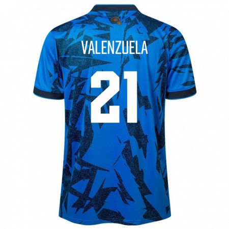 Kandiny Hombre Camiseta El Salvador Ana Valenzuela #21 Azul 1ª Equipación 24-26 La Camisa Chile