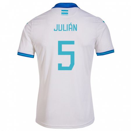 Kandiny Hombre Camiseta Honduras Julián Martínez #5 Blanco 1ª Equipación 24-26 La Camisa Chile