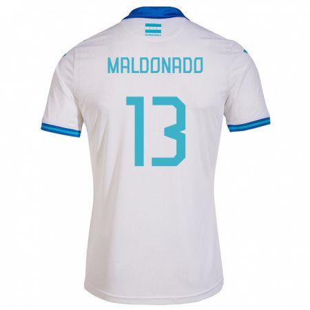 Kandiny Hombre Camiseta Honduras Edwin Maldonado #13 Blanco 1ª Equipación 24-26 La Camisa Chile