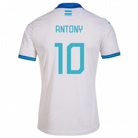 Kandiny Hombre Camiseta Honduras Antony García #10 Blanco 1ª Equipación 24-26 La Camisa Chile