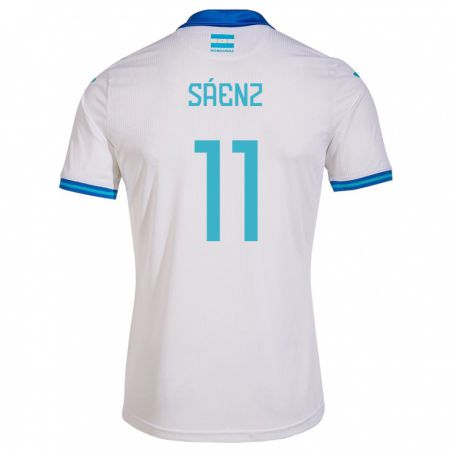 Kandiny Hombre Camiseta Honduras Bryan Sáenz #11 Blanco 1ª Equipación 24-26 La Camisa Chile