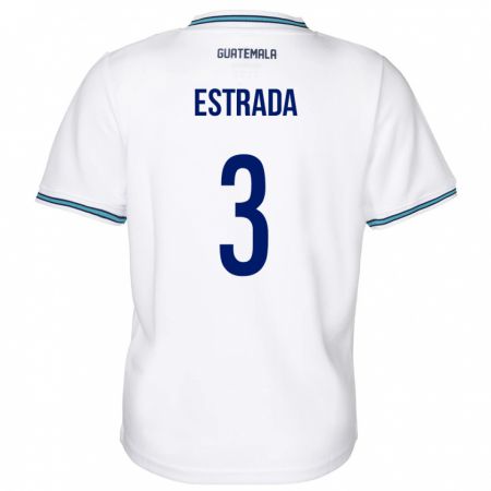 Kandiny Hombre Camiseta Guatemala Carlos Estrada #3 Blanco 1ª Equipación 24-26 La Camisa Chile