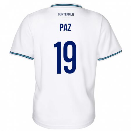 Kandiny Hombre Camiseta Guatemala Vidal Paz #19 Blanco 1ª Equipación 24-26 La Camisa Chile