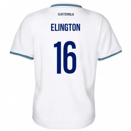 Kandiny Hombre Camiseta Guatemala Elvi Elington #16 Blanco 1ª Equipación 24-26 La Camisa Chile