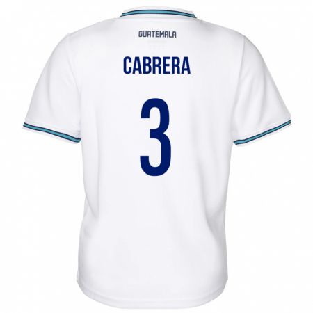 Kandiny Hombre Camiseta Guatemala Gabriel Cabrera #3 Blanco 1ª Equipación 24-26 La Camisa Chile