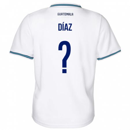 Kandiny Hombre Camiseta Guatemala Hendryck Díaz #0 Blanco 1ª Equipación 24-26 La Camisa Chile