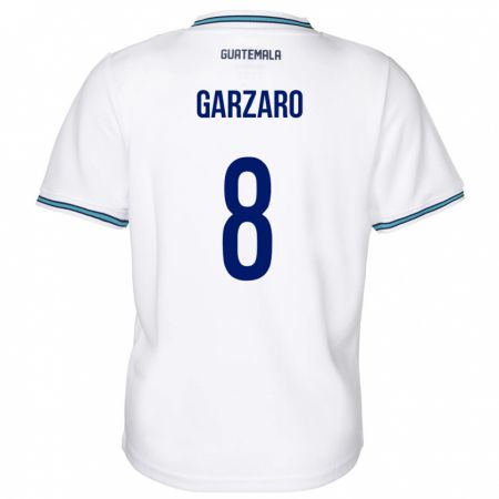 Kandiny Hombre Camiseta Guatemala Santiago Garzaro #8 Blanco 1ª Equipación 24-26 La Camisa Chile