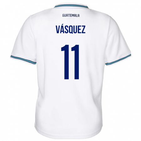 Kandiny Hombre Camiseta Guatemala Gabino Vásquez #11 Blanco 1ª Equipación 24-26 La Camisa Chile