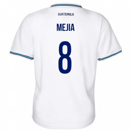 Kandiny Hombre Camiseta Guatemala Robert Mejia #8 Blanco 1ª Equipación 24-26 La Camisa Chile