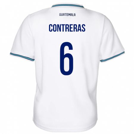 Kandiny Hombre Camiseta Guatemala María Contreras #6 Blanco 1ª Equipación 24-26 La Camisa Chile