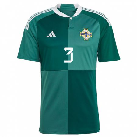 Kandiny Hombre Camiseta Irlanda Del Norte Brendan Hamilton #3 Verde 1ª Equipación 24-26 La Camisa Chile